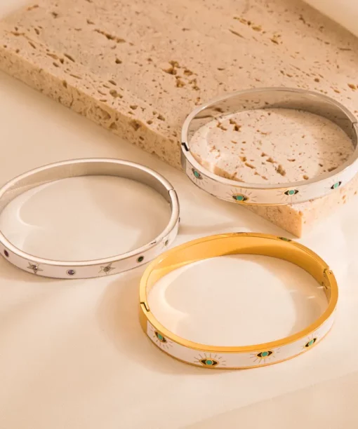 Alternative view of Gold Boho Devil's Eye Bracelet