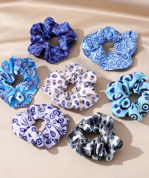 Alternative view of Γαλάζιο Scrunchie με Ματάκια