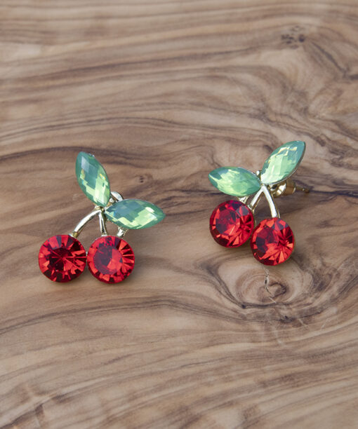 Alternative view of Red Cherries Ear Studs