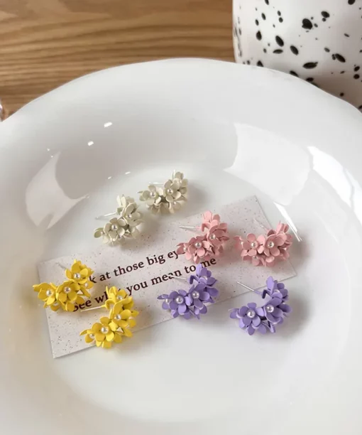 Alternative view of Yellow Flower Ear Studs