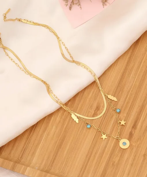 Alternative view of Boho Necklace with Blue Stones