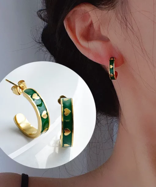 Alternative view of Green Heart Hoops