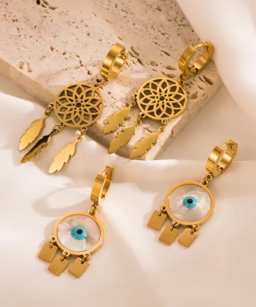 Alternative view of Bohemian Devil's Eye Drop Earrings