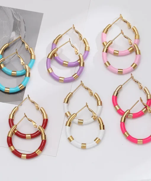 Alternative view of Turquise Hoops