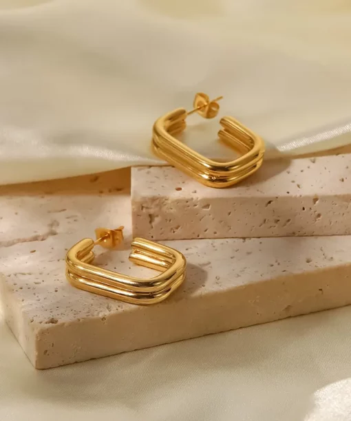 Alternative view of U Shape Steel Earings