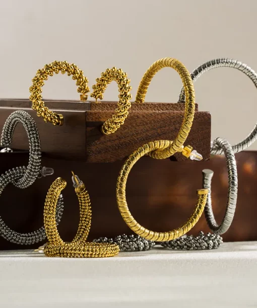 Alternative view of Big Gold Hoops