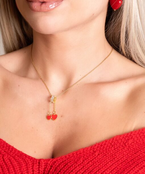 Alternative view of Red Hearts Necklace