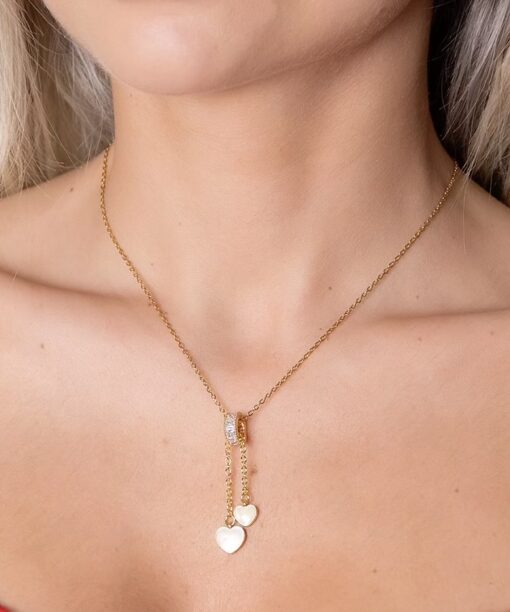 Alternative view of White Hearts Necklace