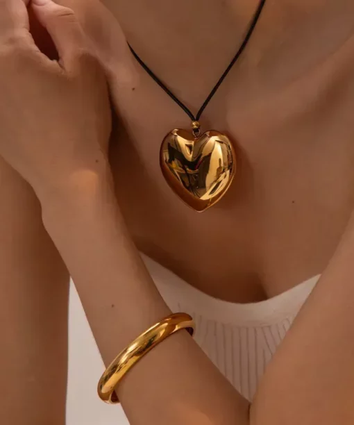 Alternative view of Big Steel Heart Necklace