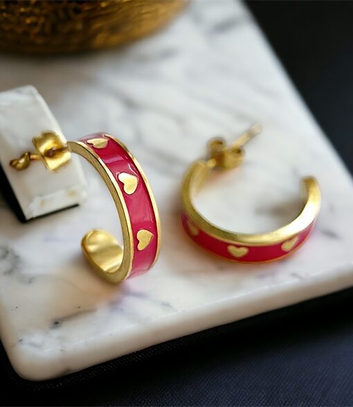 Alternative view of Orange Heart Hoops