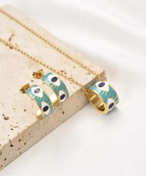 Alternative view of Blue Devil's Eye Ear Studs