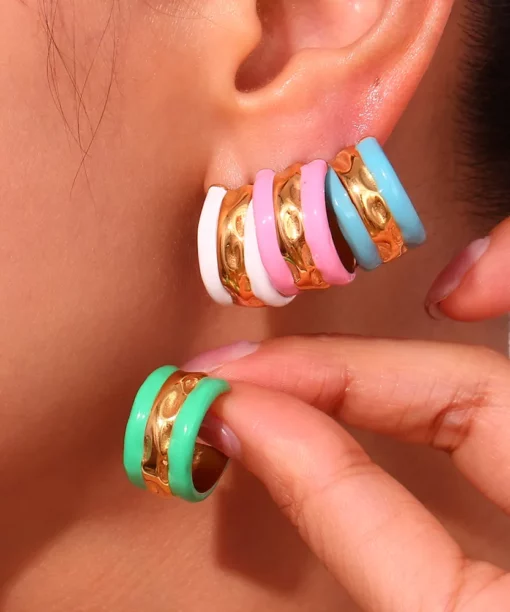 Alternative view of Light Blue Hoops