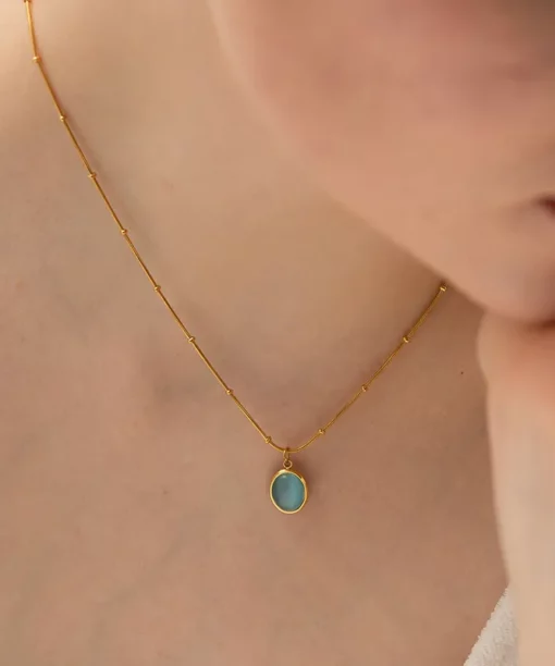Alternative view of Elegant Blue Steel Necklace