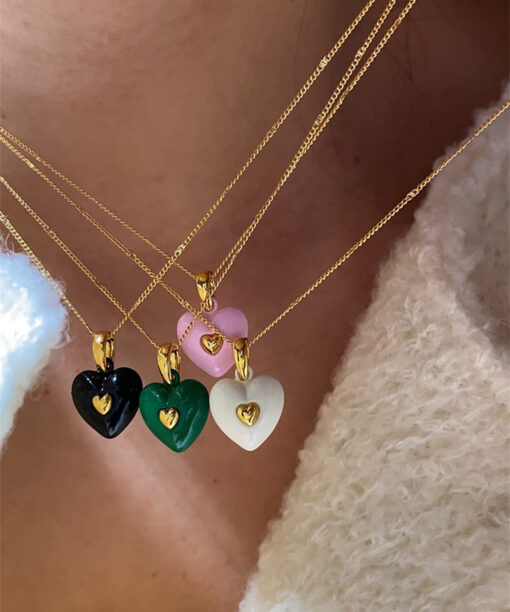 Alternative view of Pink Heart Necklace