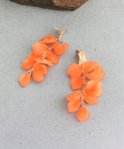Alternative view of Orange Sweet Petal Drop Earrings