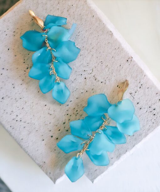 Alternative view of Blue Sweet Petal Drop Earrings