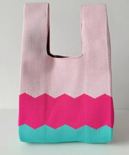 Alternative view of Simple Colorful Open Knitted Handbag