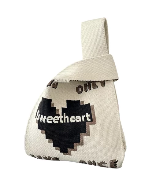 Alternative view of Cream Sweetheart Open Knitted Handbag