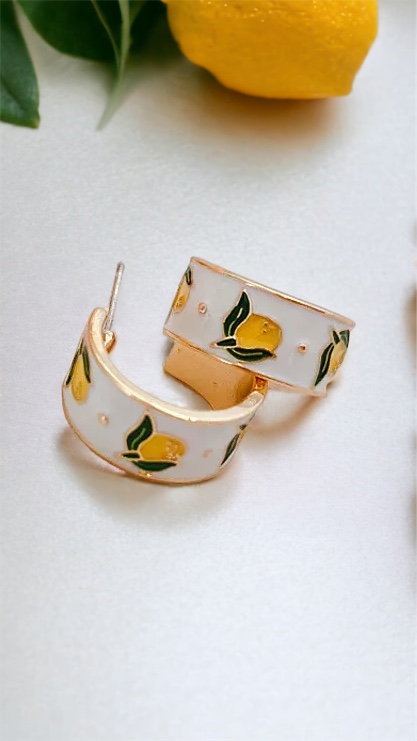 Cute Lemon Hoops - Najma Jewelry