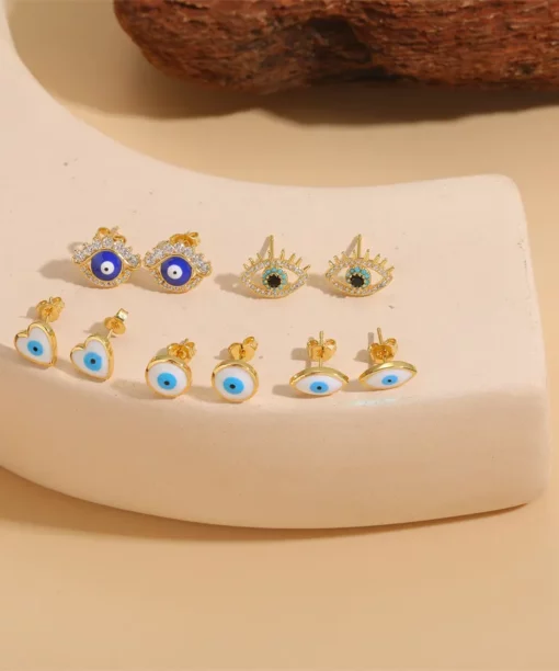 Alternative view of Heart Eye Ear Studs