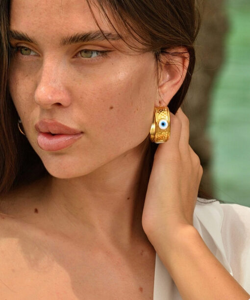 Alternative view of Big Eye Gold Hoops