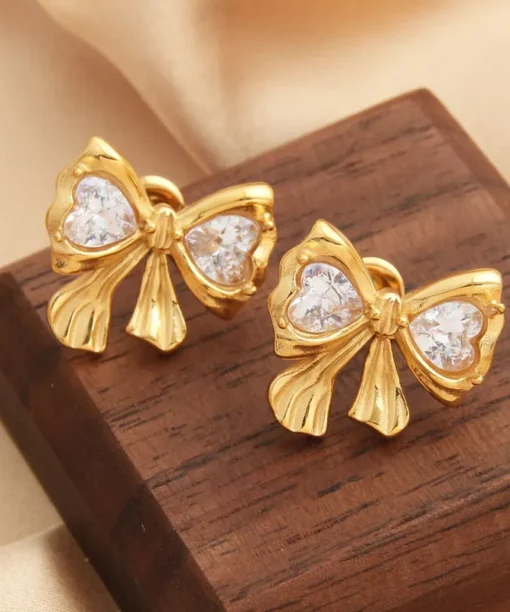 Alternative view of Elegant Gold Bow with Hearts
