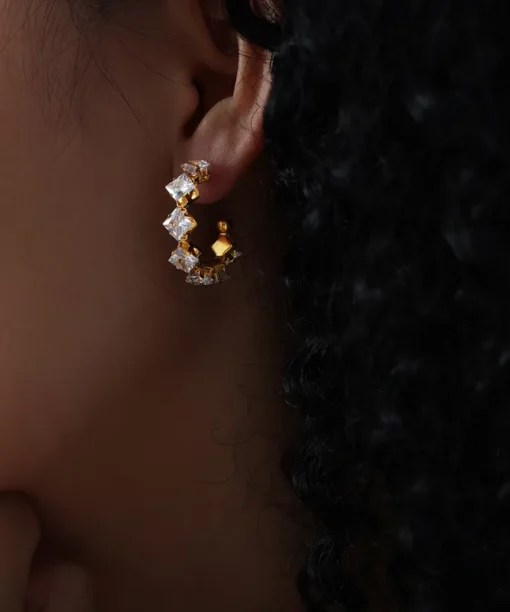 Alternative view of Shiny Gold Hoops