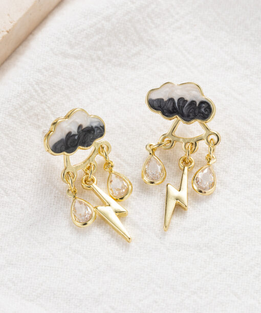 Alternative view of Stormy Zircon Drop Earrings