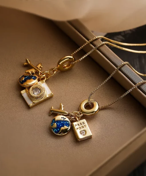 Alternative view of Traveller Passport Necklace