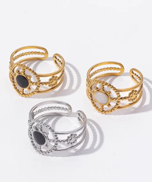 Alternative view of Elegant Boho Black Ring