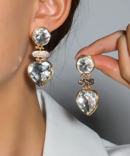 Alternative view of Glam Elegant Heart Earrings