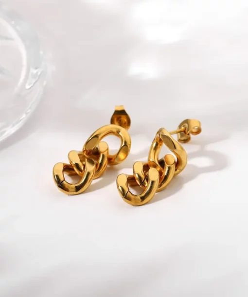 Alternative view of Gold Chain Earrings