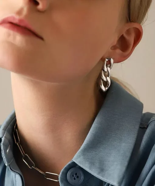 Alternative view of Silver Chain Earrings