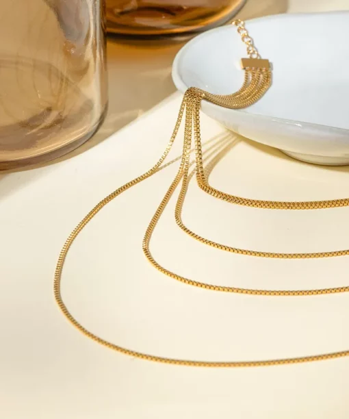 Alternative view of Elegant Multiple Chains Necklace