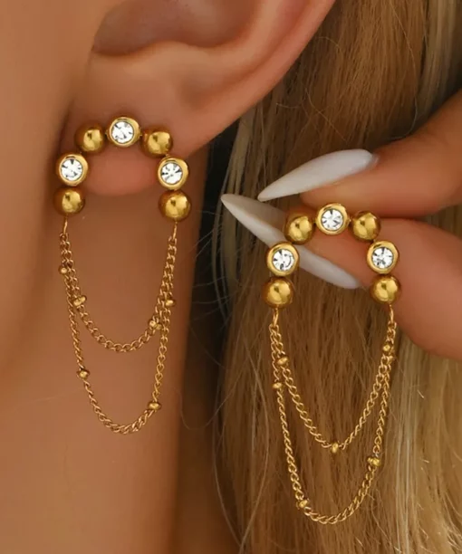 Alternative view of French Style Gold Earrings