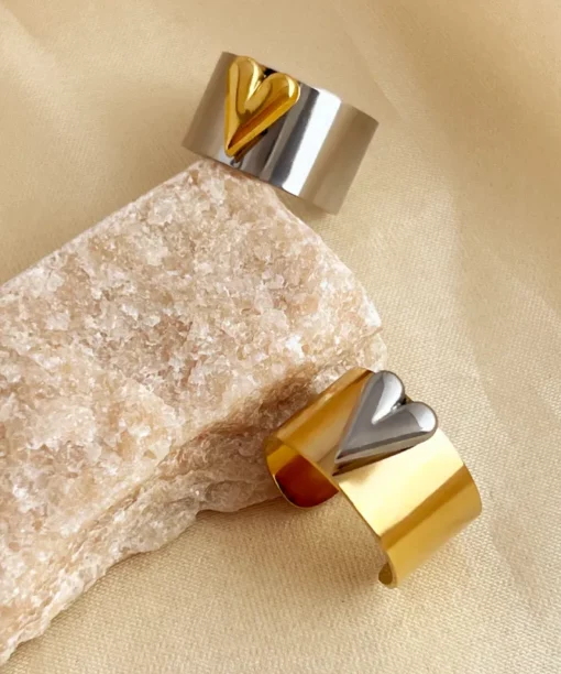 Alternative view of Gold Mix Heart Ring