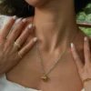 Twix Metal Heart Necklace