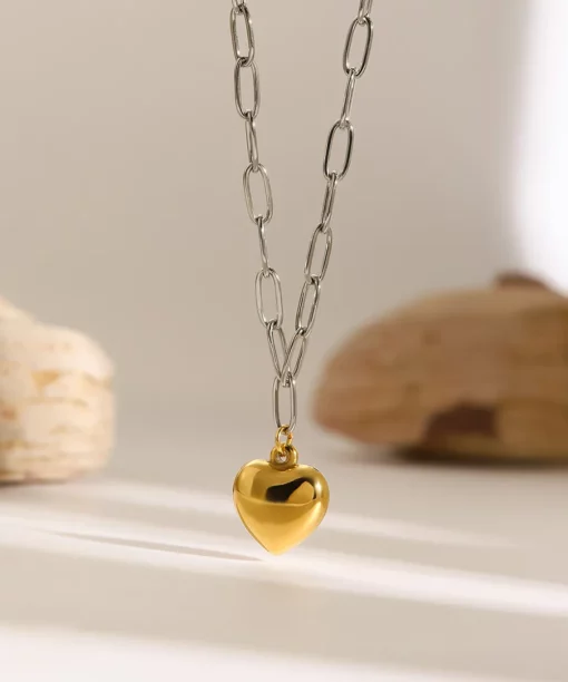 Twix Metal Heart Necklace