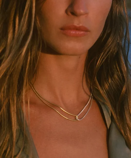 Alternative view of Silver Gold Combo Necklace
