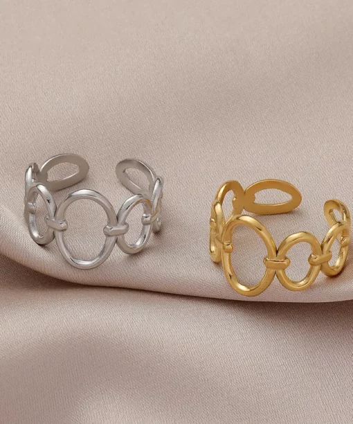 Alternative view of Silver Geometric Ring