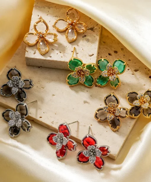 Alternative view of Chic  Silver Black Ear Studs