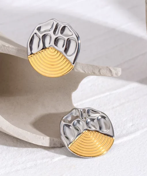 Alternative view of Color Block  Modern Ear Studs