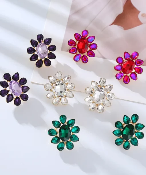 Alternative view of Green Glam Bloom Earrings
