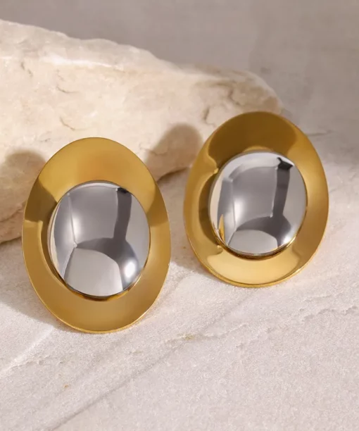 Alternative view of Oval Mix Ear Studs