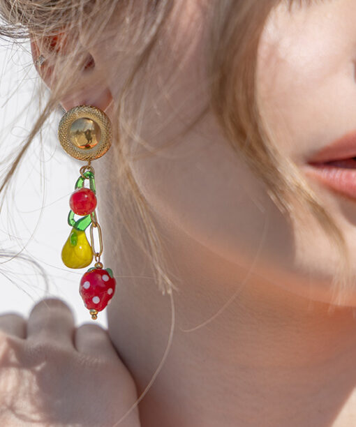Alternative view of Tutti Frutti Glass Earrings