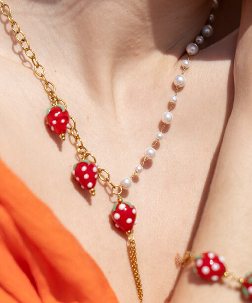 Alternative view of Vintage Style  Strawberry Necklace