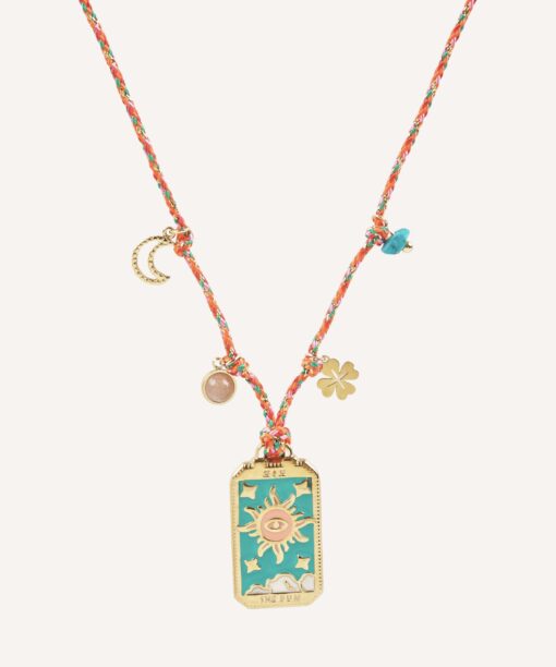 Alternative view of Orange Boho Sun Necklace