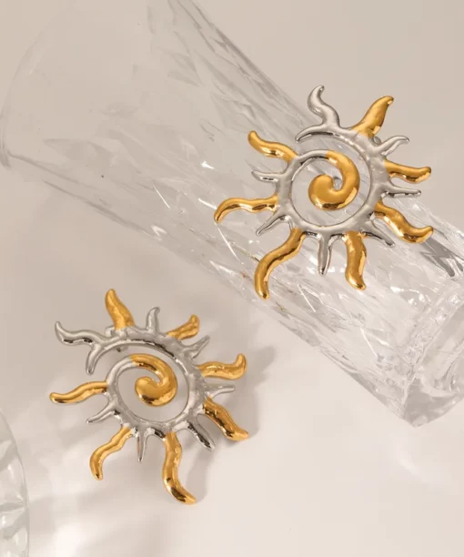 Alternative view of Mix Metal Sun Earrings