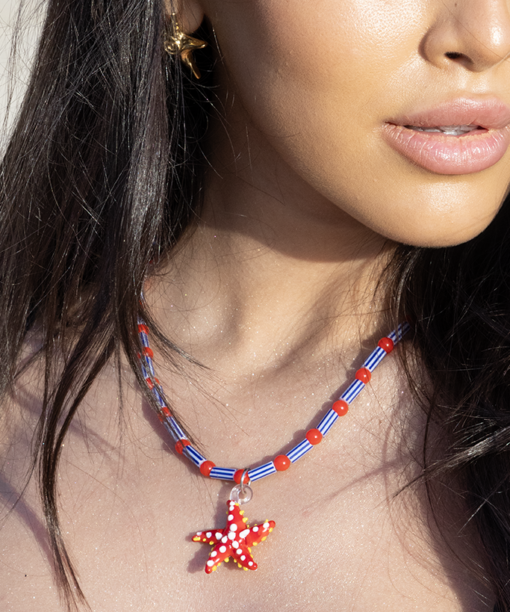 Alternative view of Red Starfish Necklace