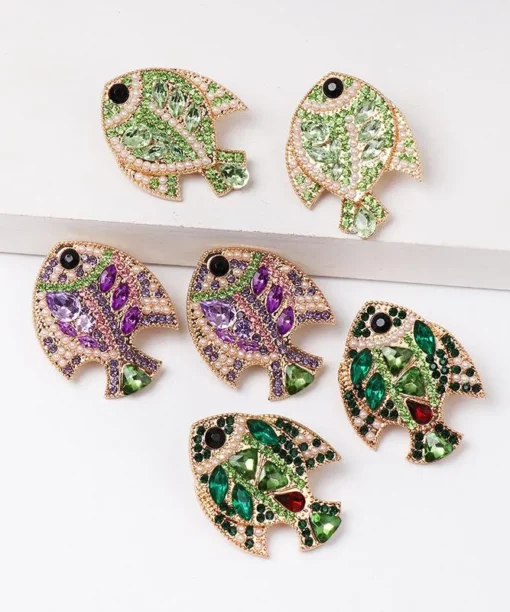 Alternative view of Light Green Fish Earrings